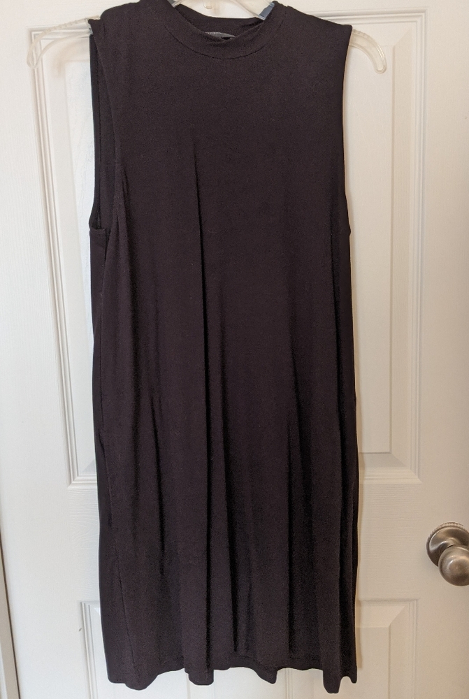 J Crew Black Sleeveless Mock Neck Dress